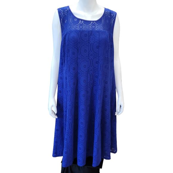 NWT Rabbit Rabbit Rabbit Royal Blue Lace Maxi Dress 22W Modest Formal Churchwear - Picture 1 of 11